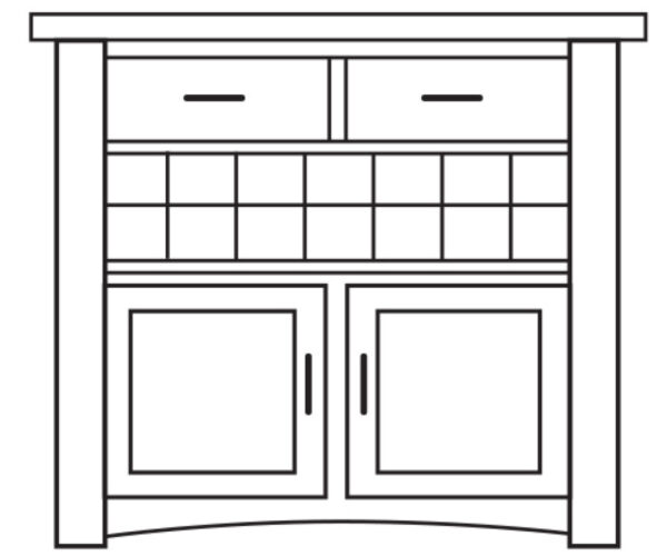 Veranda Wine Buffet - 37¾"